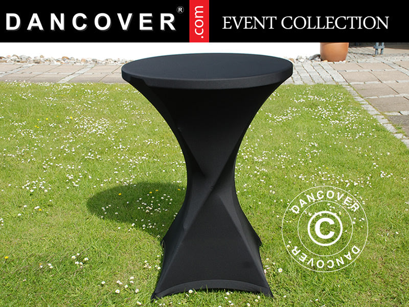 Stretch bord dekke Ø80x110cm, Svart