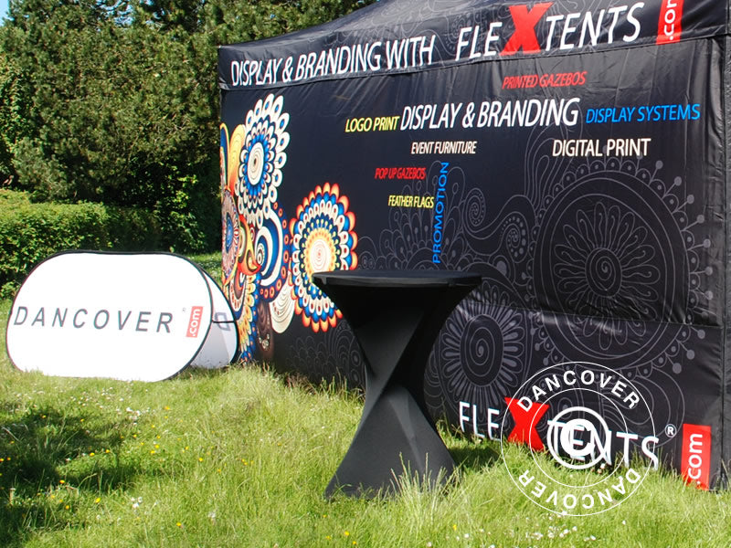 Stretch bord dekke Ø80x110cm, Svart