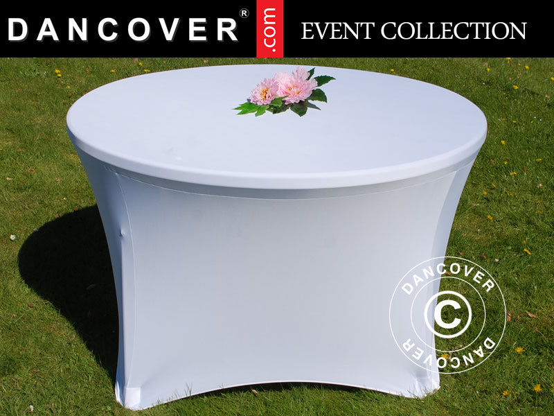 Stretch bord dekke Ø116x74cm, Hvit