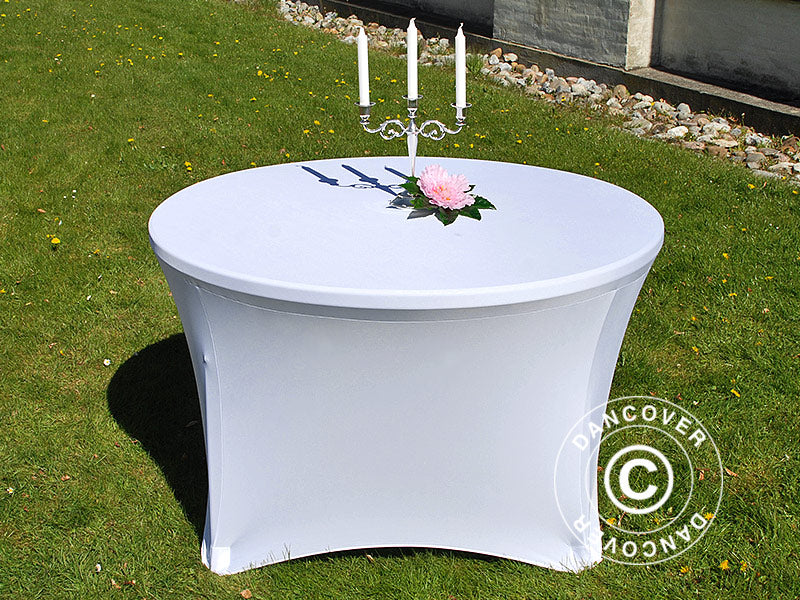 Stretch bord dekke Ø116x74cm, Hvit