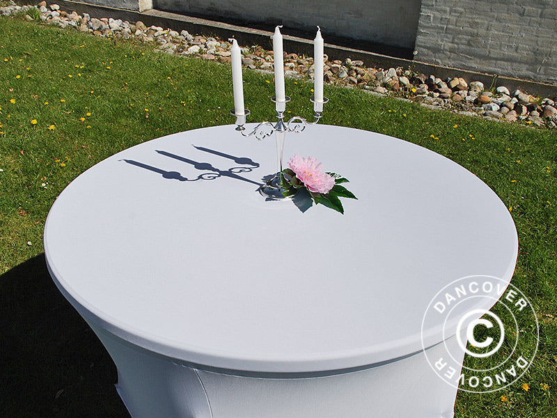 Stretch bord dekke Ø116x74cm, Hvit