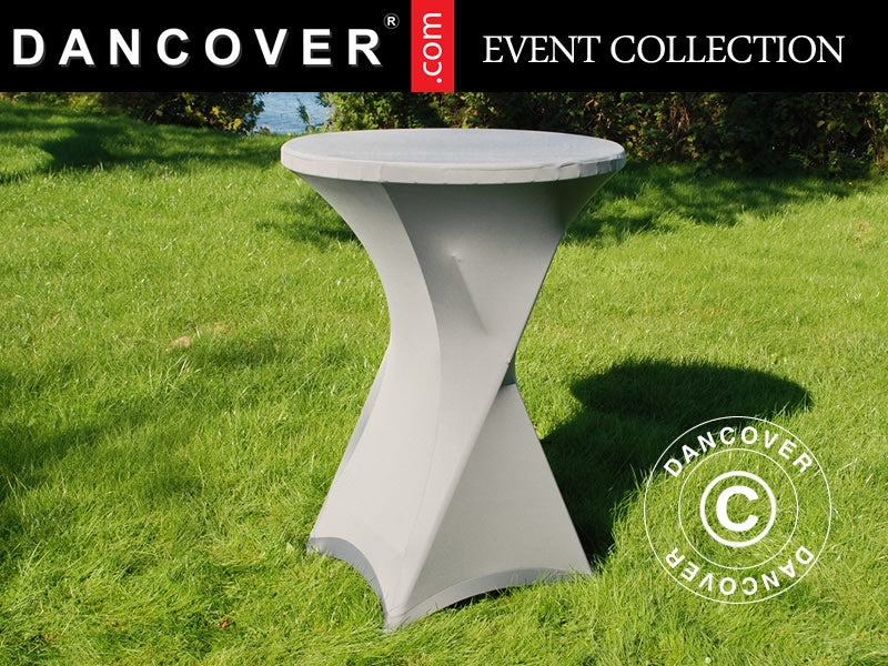 Stretch bord dekke Ø80x110cm, Grå