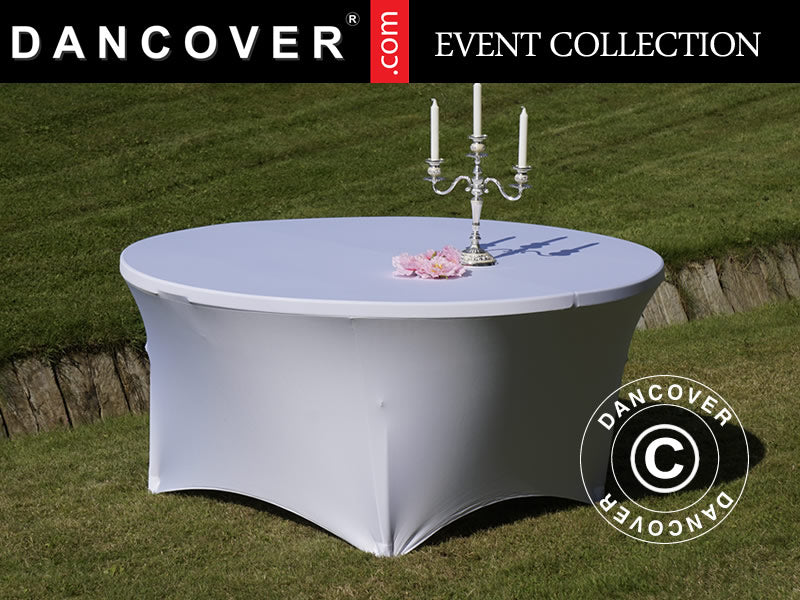 Stretch bord dekke Ø152x74cm, Hvit