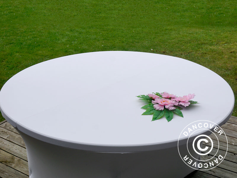 Stretch bord dekke Ø152x74cm, Hvit