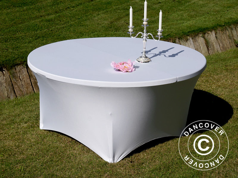 Stretch bord dekke Ø152x74cm, Hvit