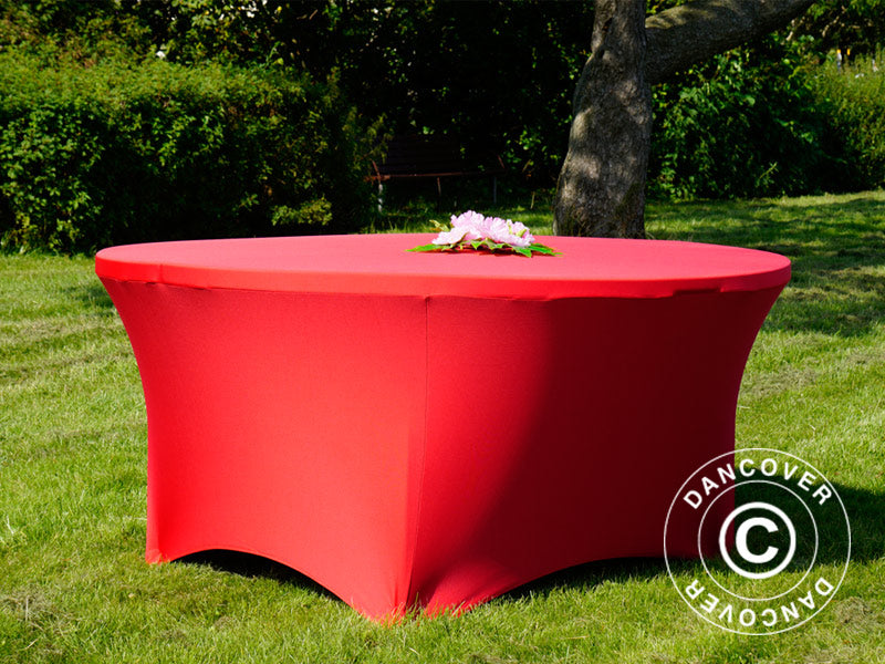 Stretch bord dekke Ø152x74cm, Rød
