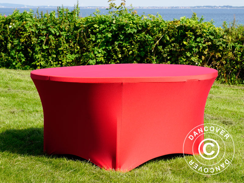 Stretch bord dekke Ø152x74cm, Rød