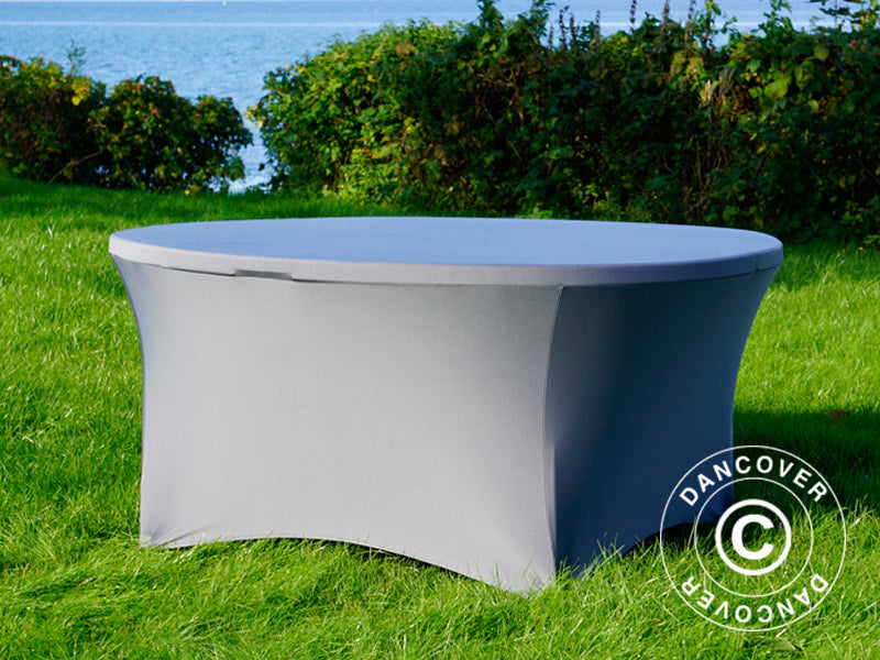 Stretch bord dekke Ø152x74cm, Grå