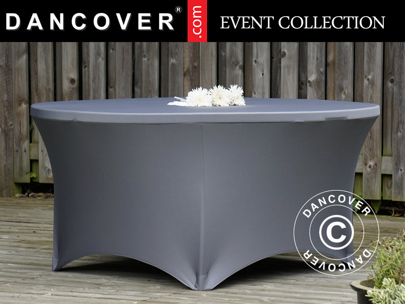 Stretch bord dekke Ø152x74cm, Grå