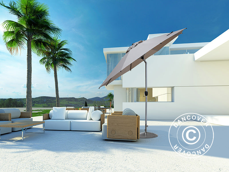 Parasoll Lyon, Ø3m, Lysegrå