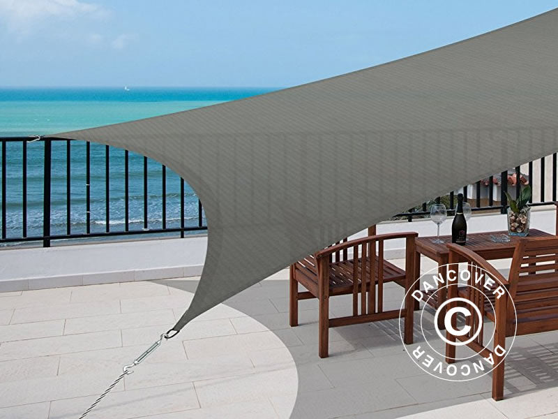 Solseil 3,6x3,6m, Firkantet, Antrasitt