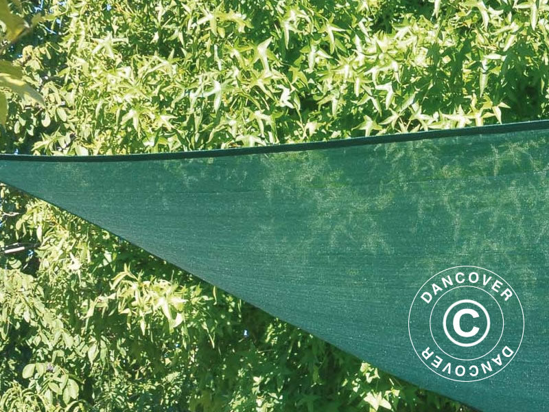 Solseil 5x5m, firkantet, Grønn