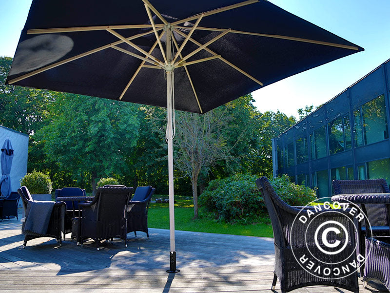 Parasoll base for tre terrasse, Sølv