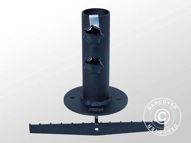 Parasoll base for tre terrasse, Svart