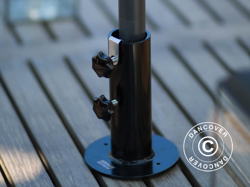 Parasoll base for tre terrasse, Svart