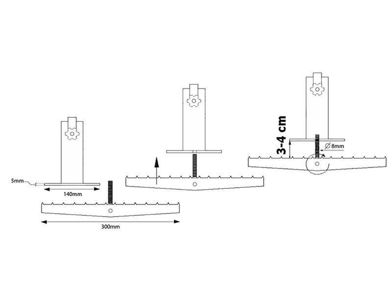 Parasoll base for tre terrasse, Svart