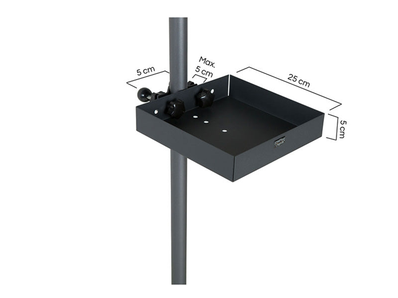 Parasollbord, 25x25cm, Svart, 1 stk.