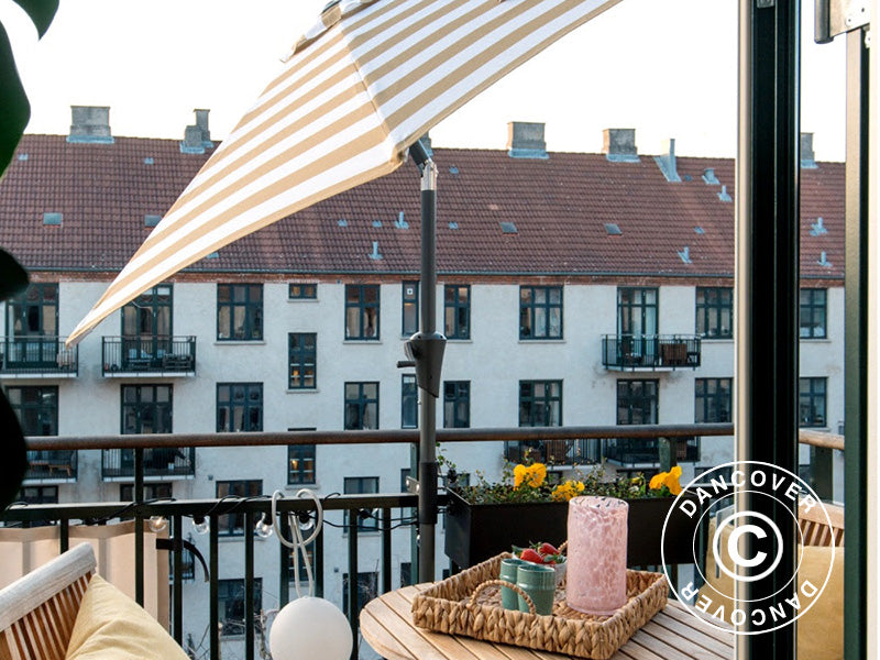 Vertikal parasollbrakett til balkongrekkverk, Svart