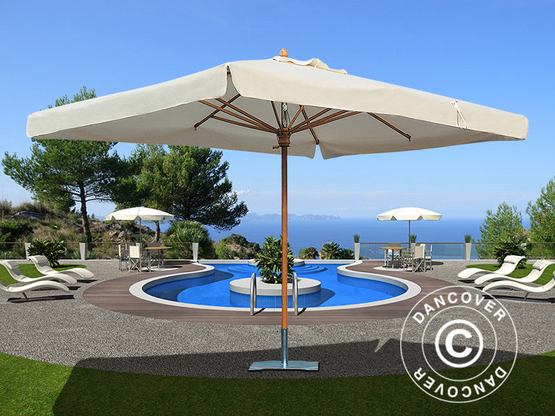 Parasoll Palladio Standard med kappe, 3x3m, Linfarget