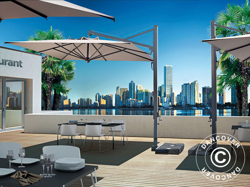 Hengeparasoll Galileo Dark, 3,5x3,5m, Linfarget