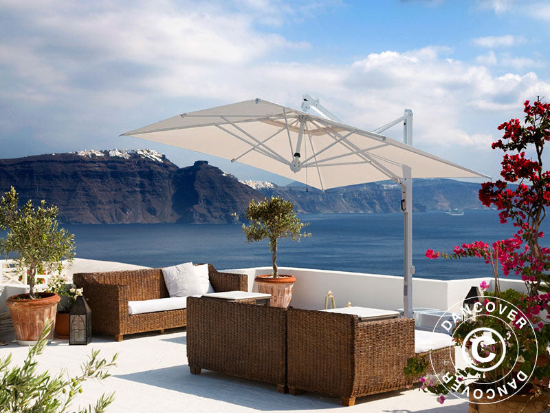 Hengeparasoll Galileo White, 3x3m, Linfarget