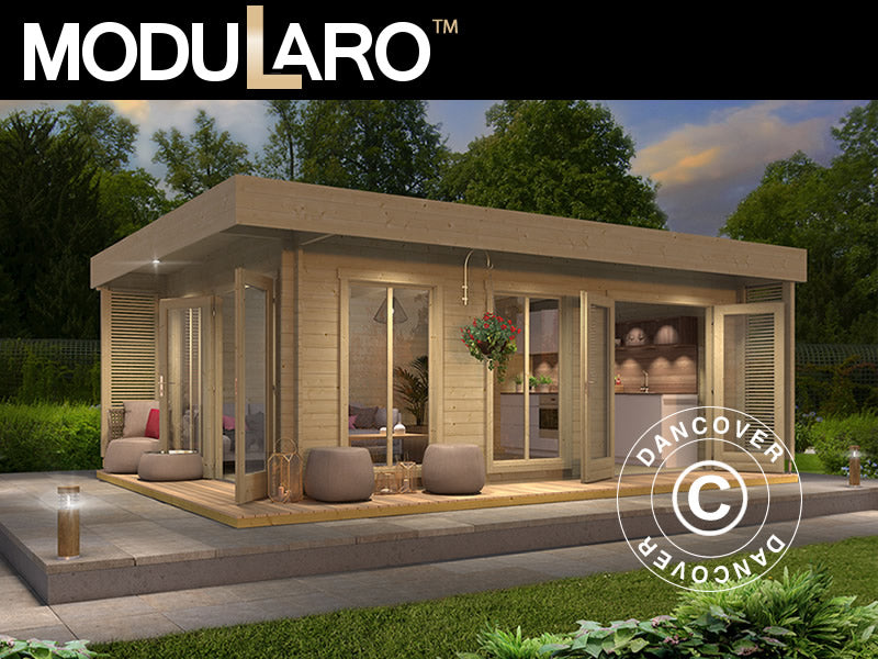 Hytte i tre Vienna, 5,7x3,8x2,45m, 40mm, Naturlig