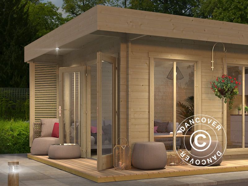 Hytte i tre Vienna, 5,7x3,8x2,45m, 40mm, Naturlig