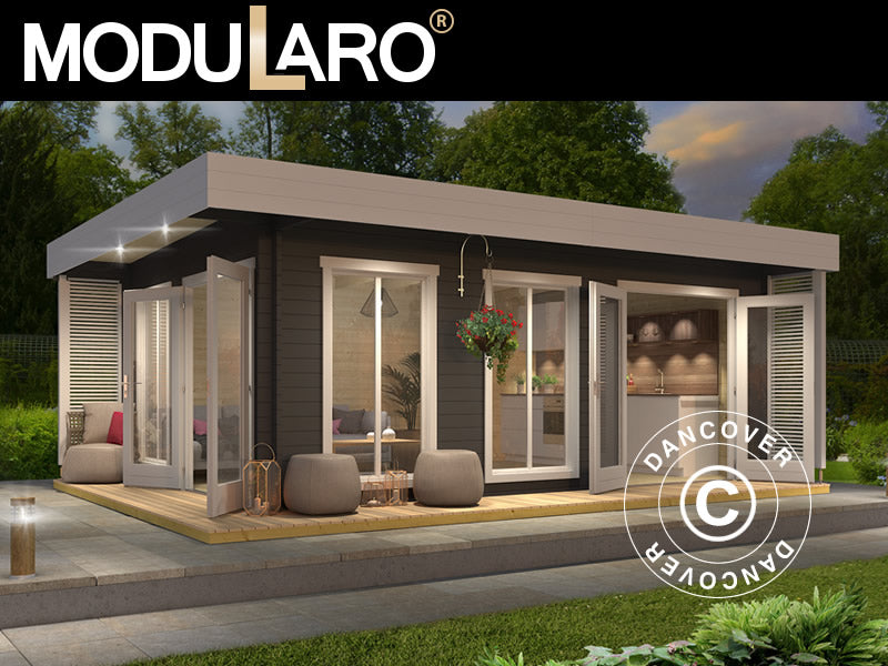 Hytte i tre Vienna, 5,7x3,8x2,45m, 40mm, Mørkegrå