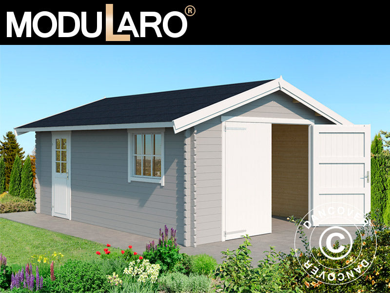 Garasje i tre, Rauma, 3,8x5,4x2,74m, 40mm, Lysegrå