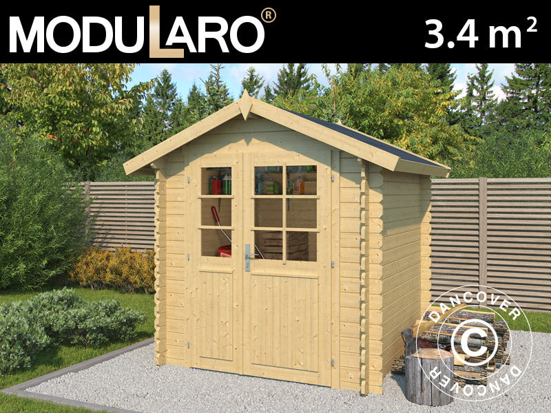 Redskapsbod i tre Toulouse 1,9x1,9x2,22m, 28mm, 3,4m², Naturlig