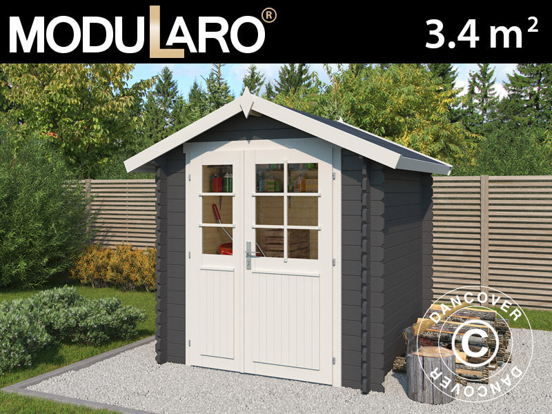Redskapsbod i tre Toulouse 1,9x1,9x2,22m, 28mm, 3,4m², Mørkegrå