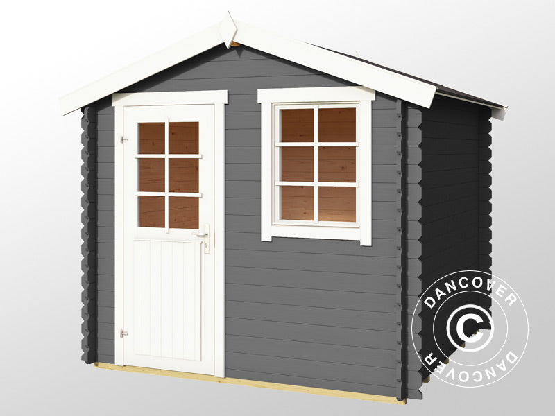 Redskapsbod i tre Lyon 2,3x2,3x2,34m, 28mm, 5,4m², Mørkegrå