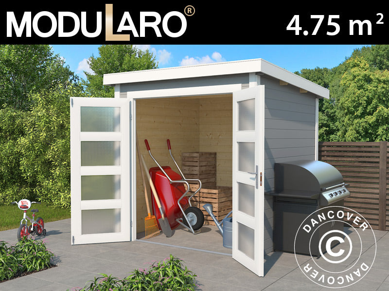 Redskapsbod i tre Torrent 2x2,5x2,11m, 28mm, 4,75m², Lysegrå