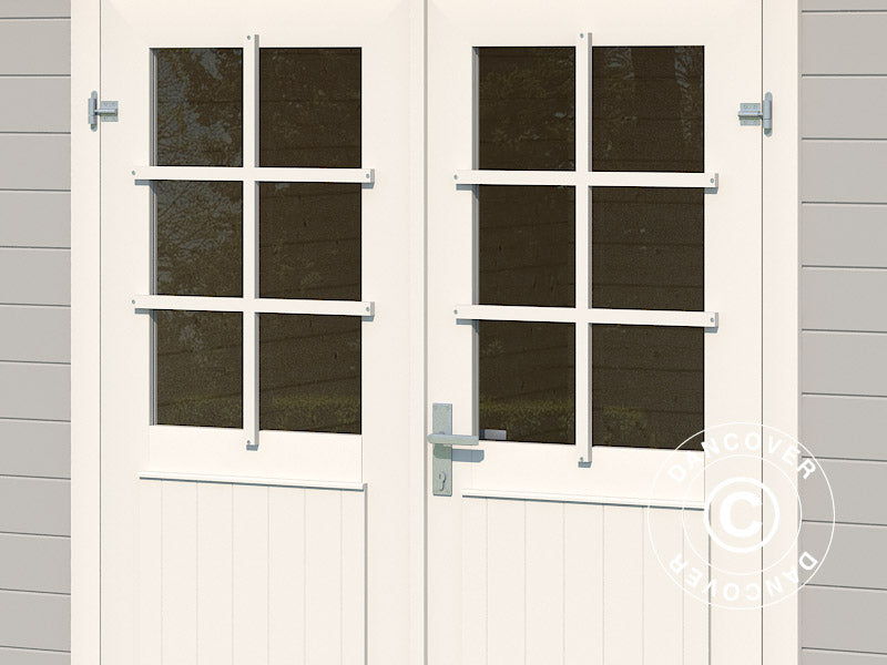 Redskapsbod i tre, Asker 3,8x2,75x2,11m, 28mm, 10,09m², Lysegrå