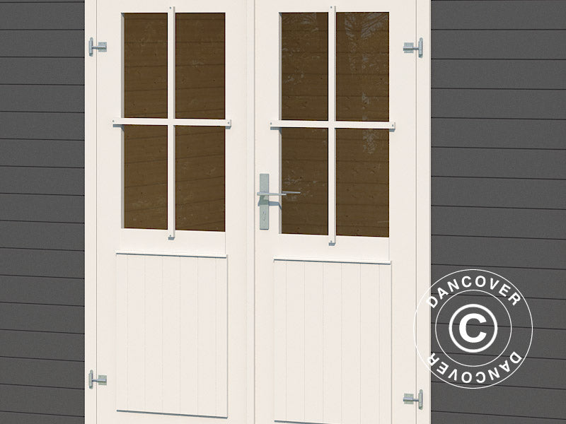 Redskapsbod i tre, Tartu m/overheng 4,81x2,92x2,11m, 28mm, Mørkegrå