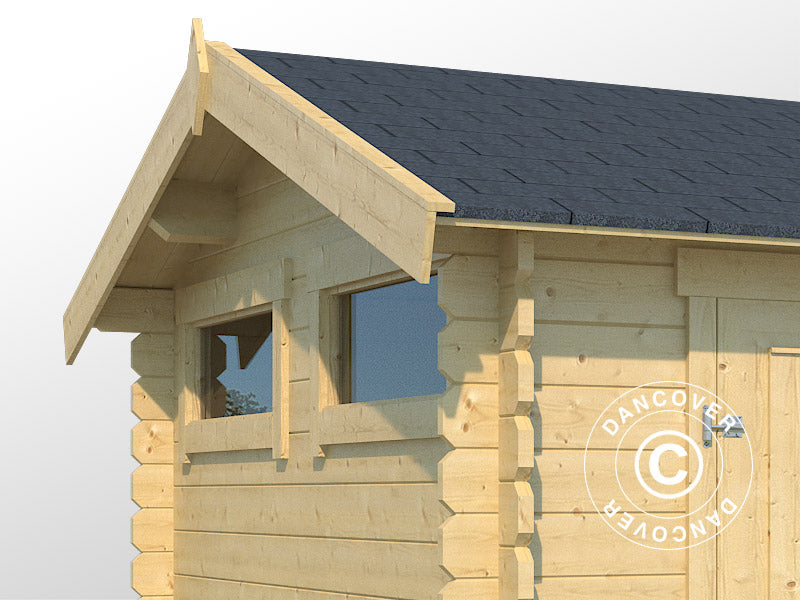 Redskapsbod i tre, Narva 3,8x2,5x2,39m, 28mm, 9,3m², Naturlig