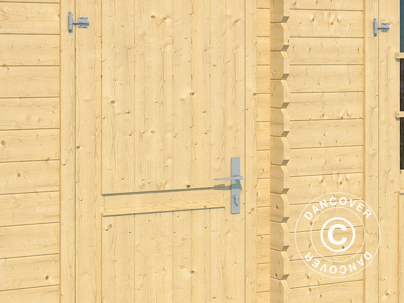 Redskapsbod i tre, Narva 3,8x2,5x2,39m, 28mm, 9,3m², Naturlig