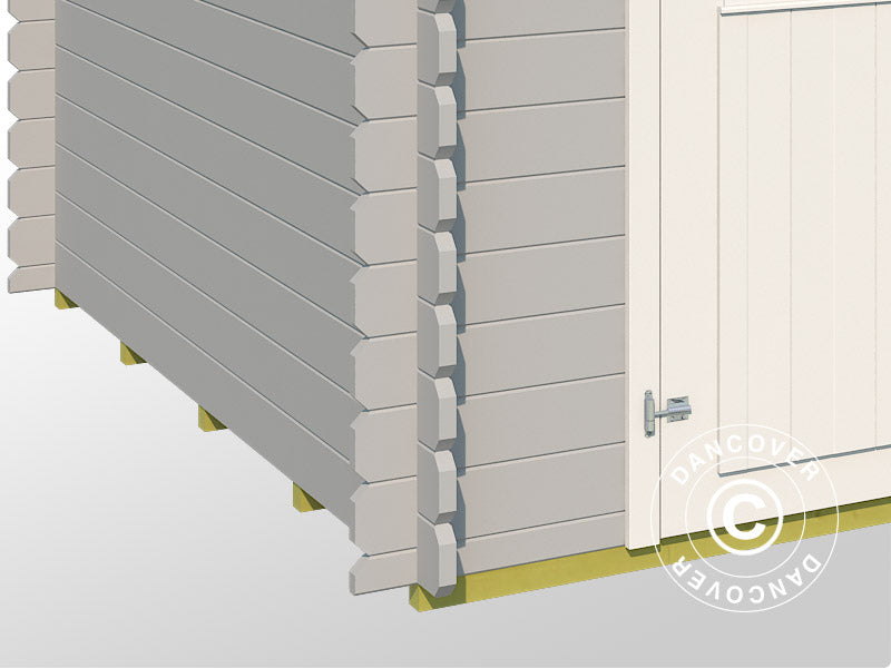 Redskapsbod i tre, Narva 3,8x2,5x2,39m, 28mm, 9,3m², Lysegrå