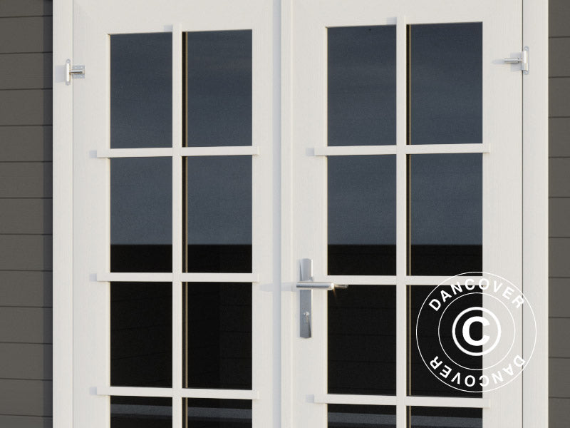 Redskapsbod, hytte i tre, Riga 4,25x2,8x2,22m, 34mm, 11,3m², Mørkegrå