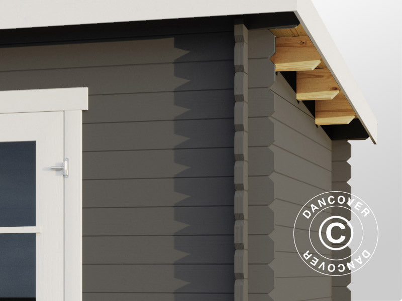 Redskapsbod, hytte i tre, Riga 4,25x2,8x2,22m, 34mm, 11,3m², Mørkegrå