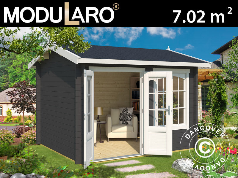 Hytte i tre, Stavanger 3x2,5x2,45m, 44mm, Mørkegrå