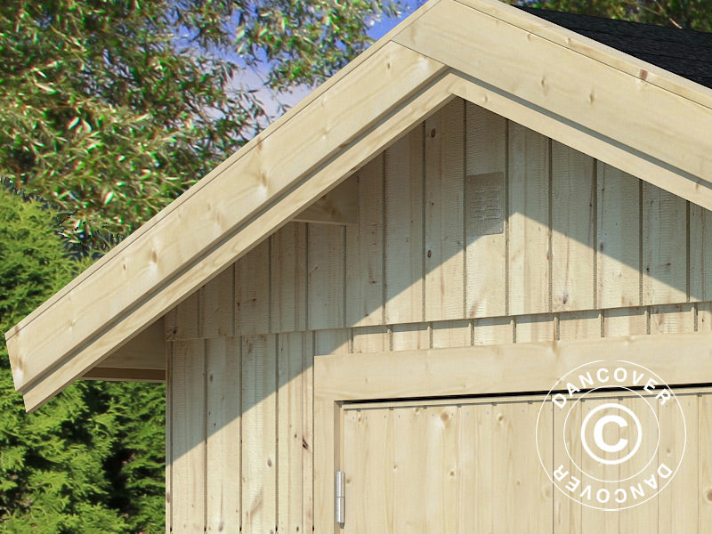 Redskapsbod i tre m/gulv, 2,75x3,44x2,67m, 8,4m², Naturlig