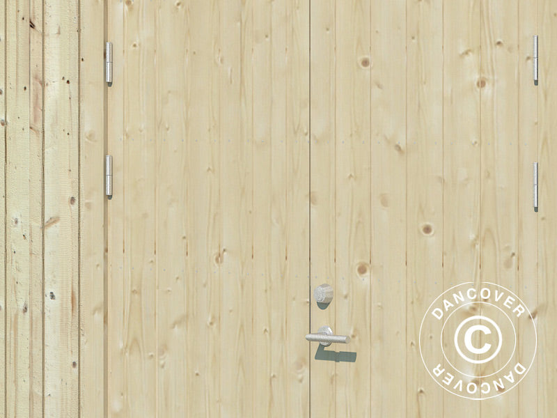 Redskapsbod i tre m/gulv, 3,3x4,52x2,96m, 13,6m², Naturlig