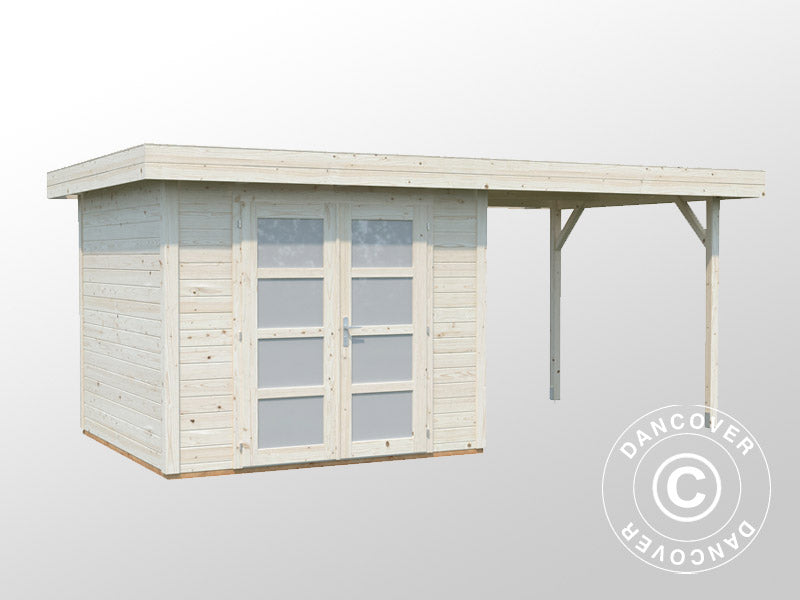 Redskapsbod i tre m/gulv, 2,5x4,87x2,21m, 6,0/5,9m², Naturlig