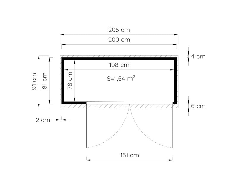 Bertilo redskapsbod Multibox3, 2x0,82x1,63m, 1,6m², Naturlig