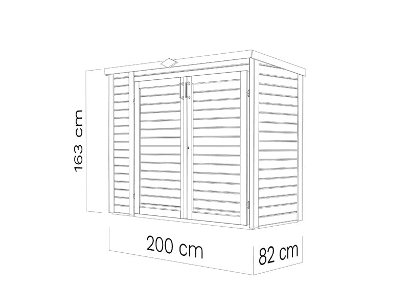 Bertilo redskapsbod Multibox3, 2x0,82x1,63m, 1,6m², Naturlig