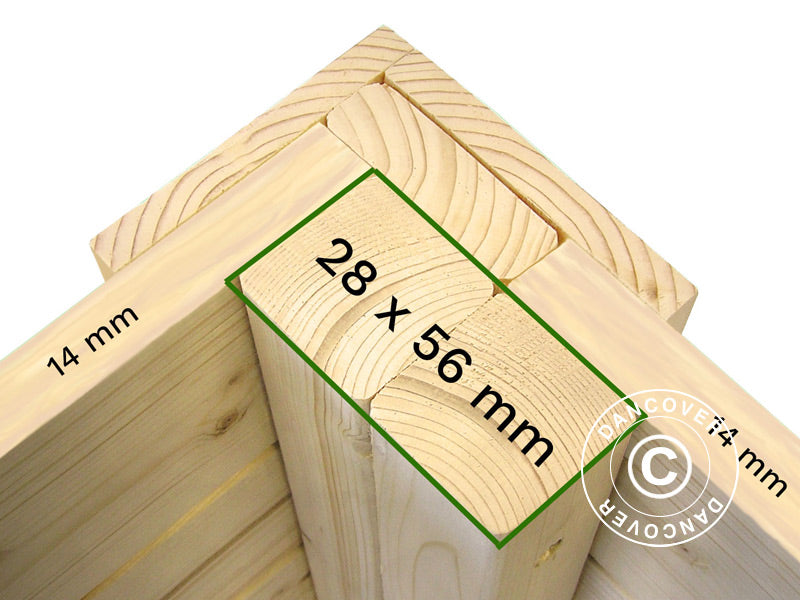 Redskapsbod Bertilo Wallstore Velo, 2,06x1,02x1,35m, 2,1m², Naturlig