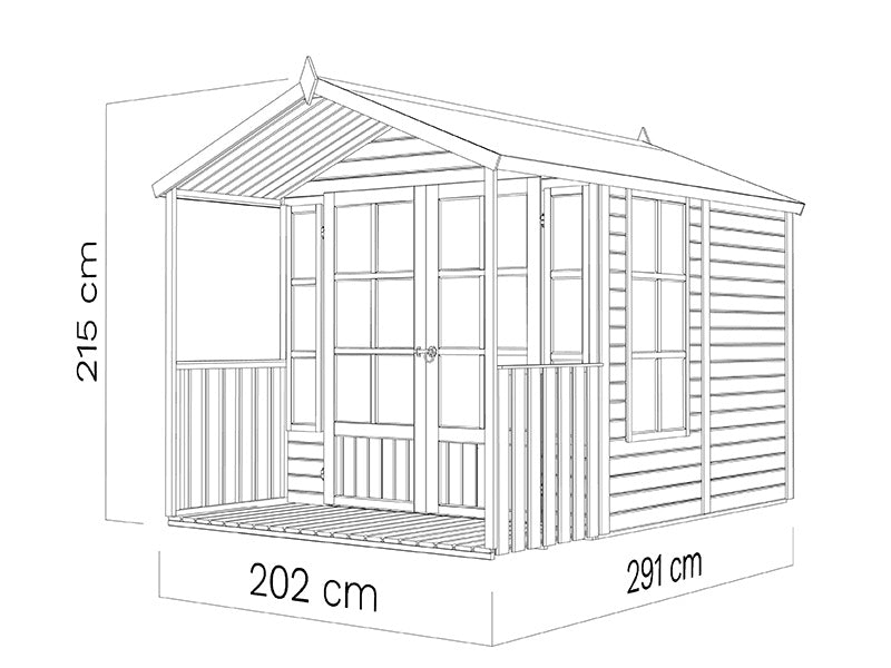 Wooden cabin, Bertilo Arley, 2.02x2.91x2.15 m, Natural