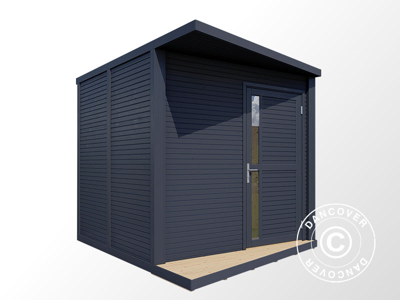 Wooden Shed, Bertilo Concept, 2.34x2.97x2.27 m, 7m², Anthracite