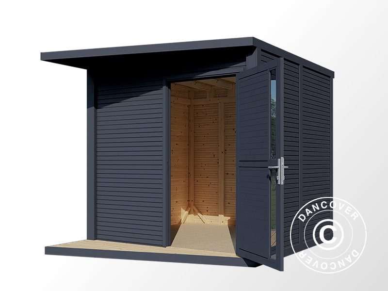 Wooden Shed, Bertilo Concept, 2.34x2.97x2.27 m, 7m², Anthracite